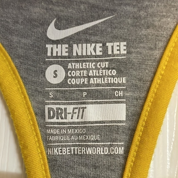 𝅺NIKE Collegiate Michigan Tank Top - Gray/Blue/Yellow - Small - Picture 2 of 9